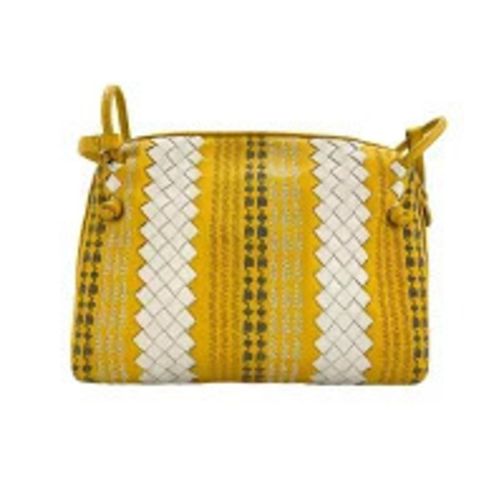 Bottega Veneta Leather Intrecciato Shoulder Bag Yellow